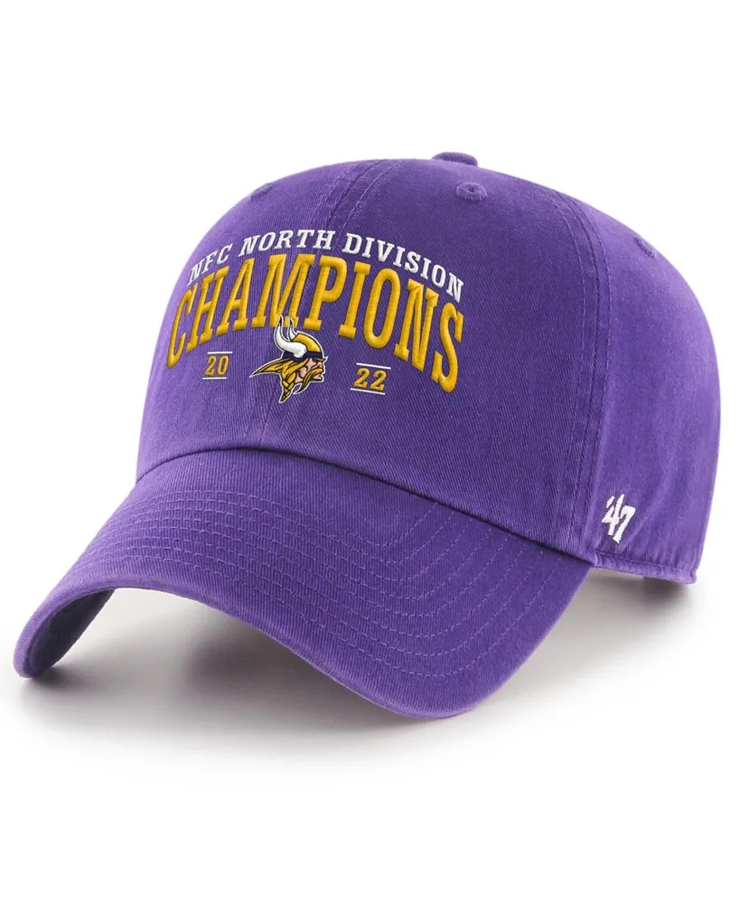 Men's '47 Brand Purple Minnesota Vikings 2022 Nfc North Division Champions Clean Up Adjustable Hat