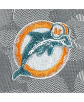 Men's Antigua Gray Miami Dolphins Brigade Throwback Quarter-Zip Top