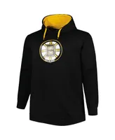 Men's Black Boston Bruins Logo Big and Tall Fleece Pullover Hoodie