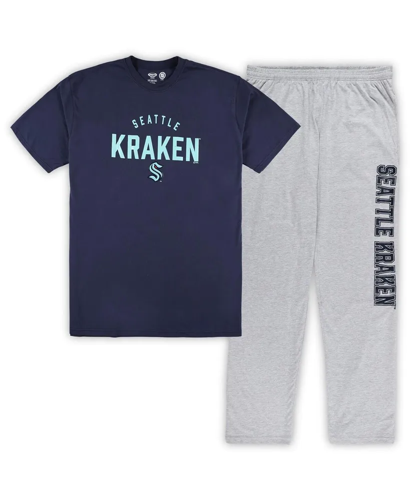 Profile Men's Seattle Kraken Navy, Heather Gray Big and Tall T