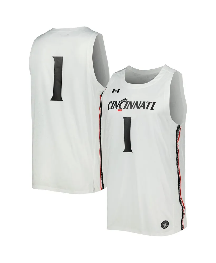 Men's Under Armour #1 White Cincinnati Bearcats Team Replica Basketball Jersey