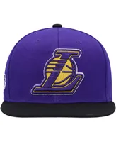 Men's Mitchell & Ness Purple, Black Los Angeles Lakers Side Core 2.0 Snapback Hat