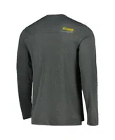 Men's Nike Heather Charcoal West Virginia Mountaineers 2022 Coach Performance Long Sleeve V-Neck T-shirt