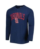 Men's Concepts Sport Heather Navy St. Louis Cardinals Inertia Raglan Long Sleeve Henley T-shirt