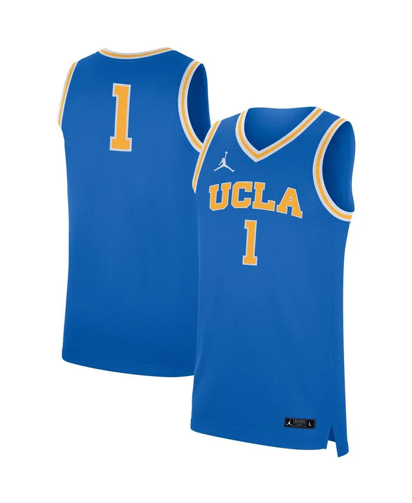 Men's Jordan #1 Blue Ucla Bruins Replica Basketball Jersey