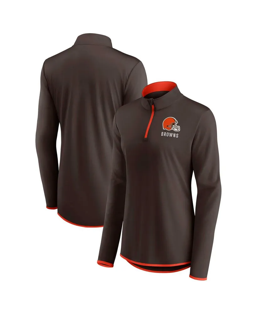 Women's Fanatics Brown Cleveland Browns Worth the Drive Quarter-Zip Top