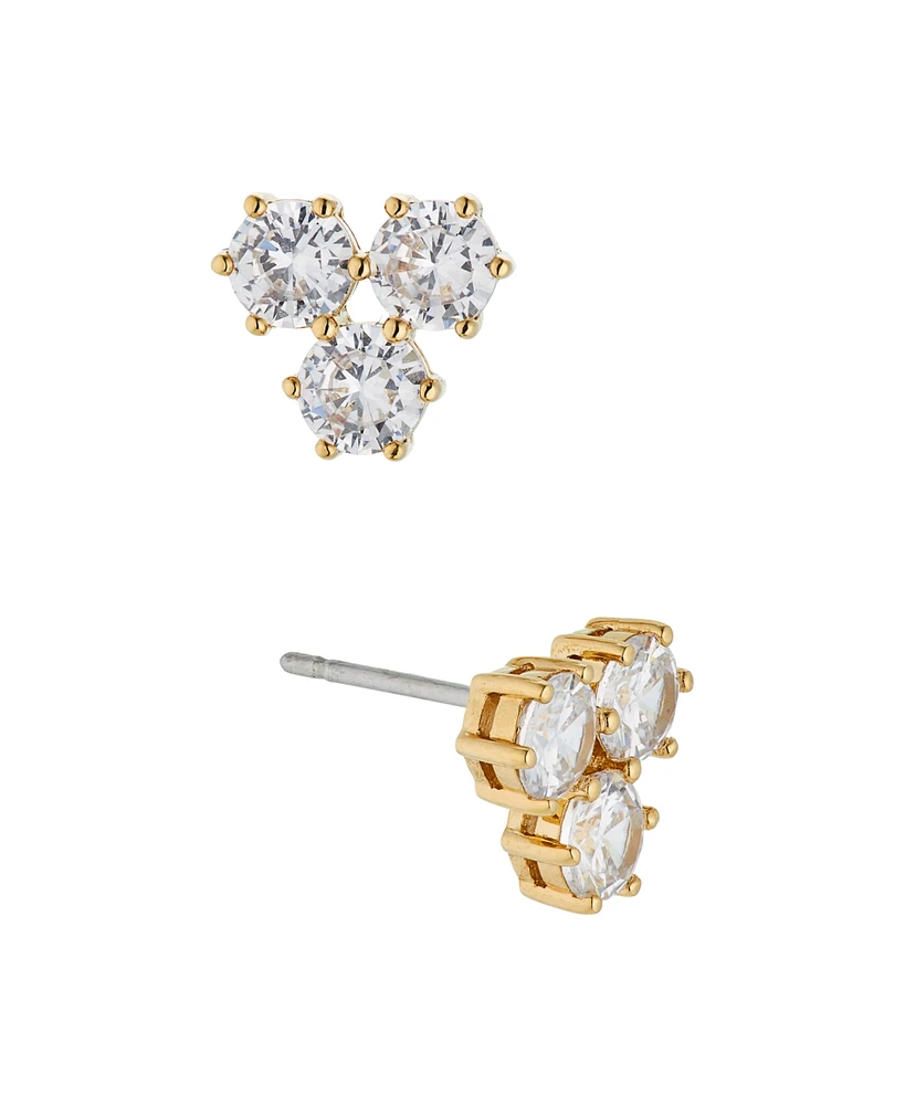 Eliot Danori Triple Stone Cubic Zirconia Stud Earrings, Created for Macy's