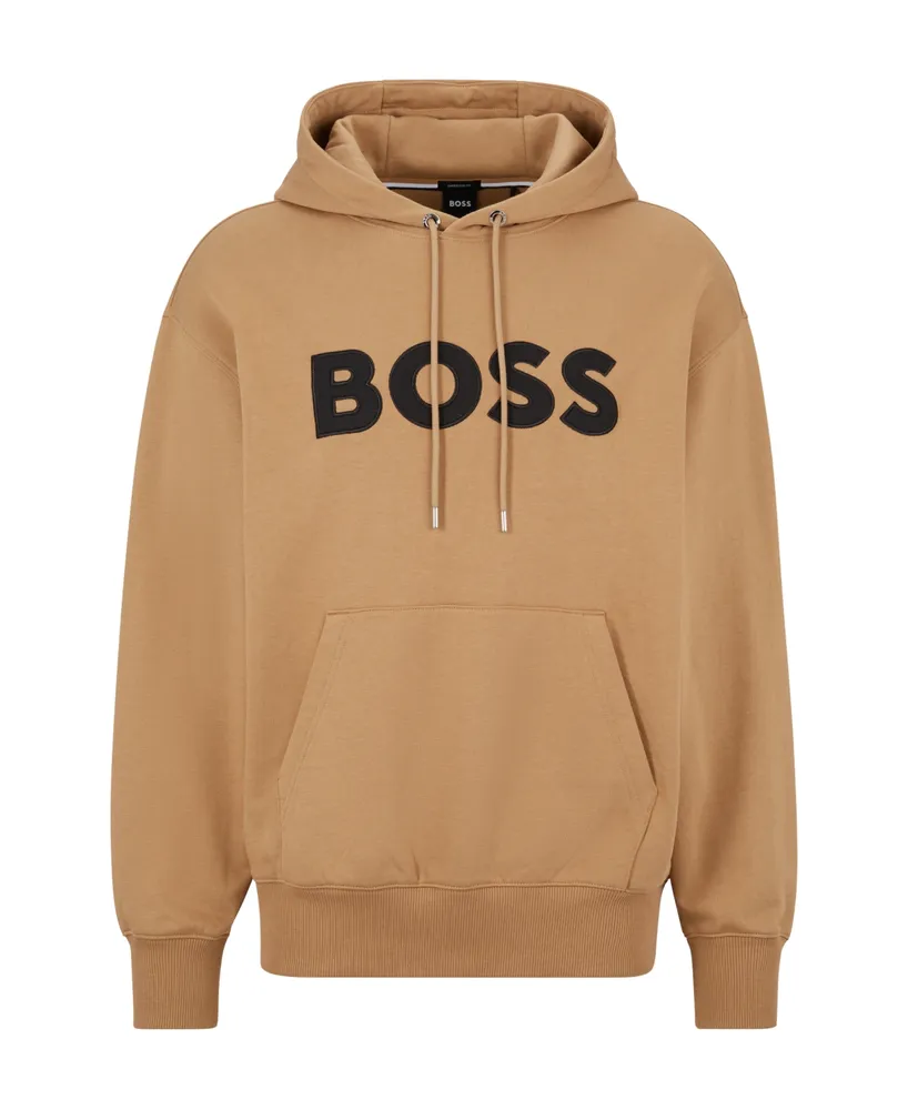 Boss by Hugo Boss Men's Cotton Oversized-Fit Hoodie with Logo Applique