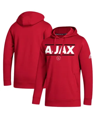 Men's adidas Red Ajax Lockup Pullover Hoodie