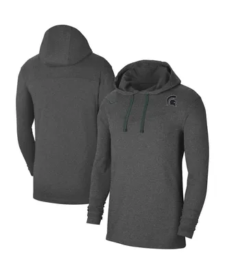 Men's Nike Heathered Charcoal Michigan State Spartans Off-Field Performance Long Sleeve Hoodie T-shirt