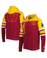 Men's Starter Burgundy Washington Commanders Extreme Full-Zip Hoodie Jacket