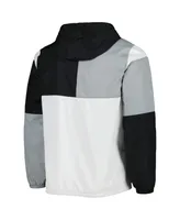 Men's G-iii Sports by Carl Banks Black, Silver Chicago White Sox Fair Catch Half-Zip Hoodie