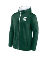 Men's Fanatics Green Michigan State Spartans Ball Carrier Full-Zip Hoodie