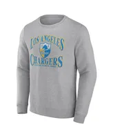 Men's Fanatics Heather Charcoal Los Angeles Chargers Playability Pullover Sweatshirt