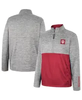 Men's Colosseum Gray Indiana Hoosiers John Half-Zip Jacket