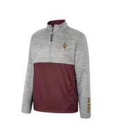 Men's Colosseum Gray Arizona State Sun Devils John Half-Zip Jacket