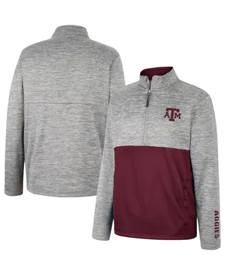 Men's Colosseum Gray Texas A&M Aggies John Half-Zip Jacket