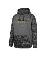 Men's Colosseum Charcoal Iowa State Cyclones Oht Military-Inspired Appreciation Camo Stack Raglan Pullover Hoodie