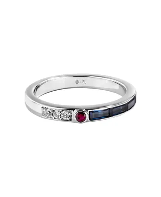 Star Wars R2 Series Diamond Accent Garnet and Blue Sapphire Ring (1/20 ct. t.w.) in 14K Gold