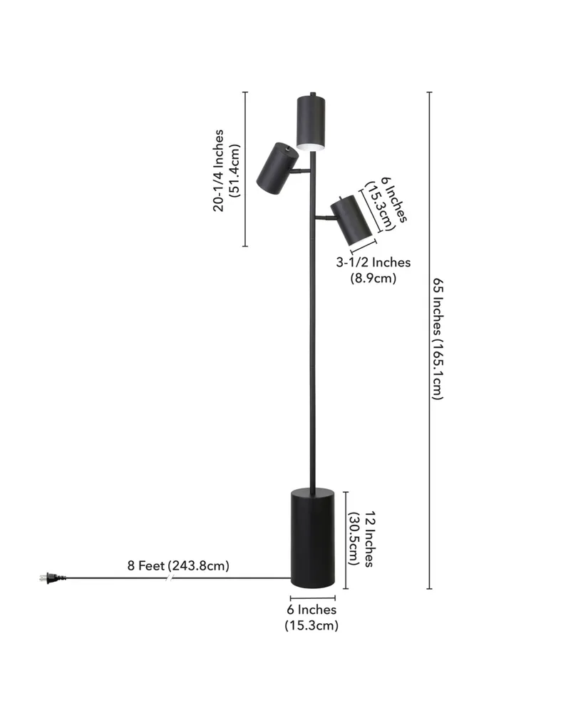 Dorset 3-Light Floor Lamp with Metal Shades