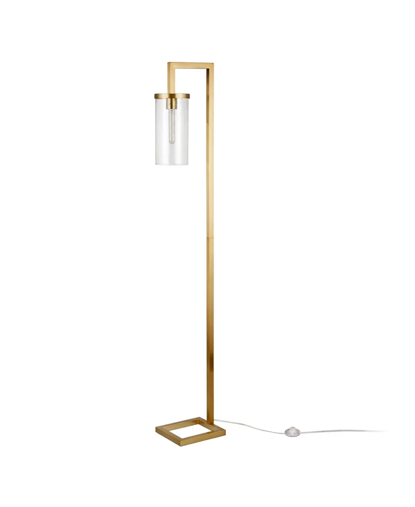 Malva Brass Floor Lamp with Seeded Glass Shade