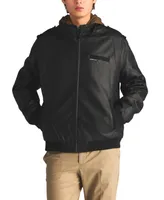 Members Only Men's Faux Leather Iconic Racer Jacket