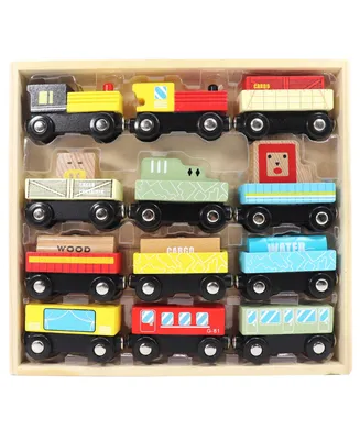 Leo & Friends 12-Piece Wooden Train Set