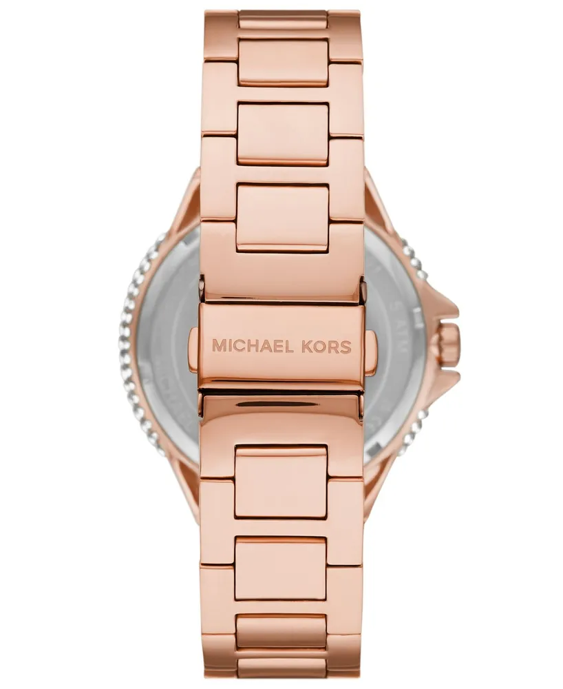Michael Kors Women's Camille Three-Hand Rose Gold-Tone Stainless Steel Watch 43mm