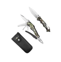 2 Piece Multi-Tool and Knife Gift Box Set with Real Tree Camo