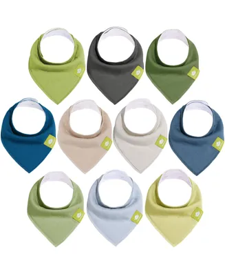 KeaBabies 10pk Organic Baby Bandana Bibs, Cotton Drool Bibs for Boy, Girl, Infant, Newborn