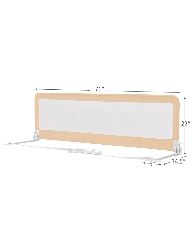 71"Foldable Baby Bed Rail Guard Toddlers Swing Down Safety