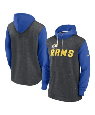 Men's Nike Heathered Charcoal, Royal Los Angeles Rams Surrey Legacy Pullover Hoodie