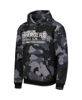 Men's The Wild Collective Black Los Angeles Chargers Camo Pullover Hoodie