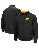 Men's Colosseum Black Iowa Hawkeyes Big and Tall Tortugas Quarter-Zip Jacket