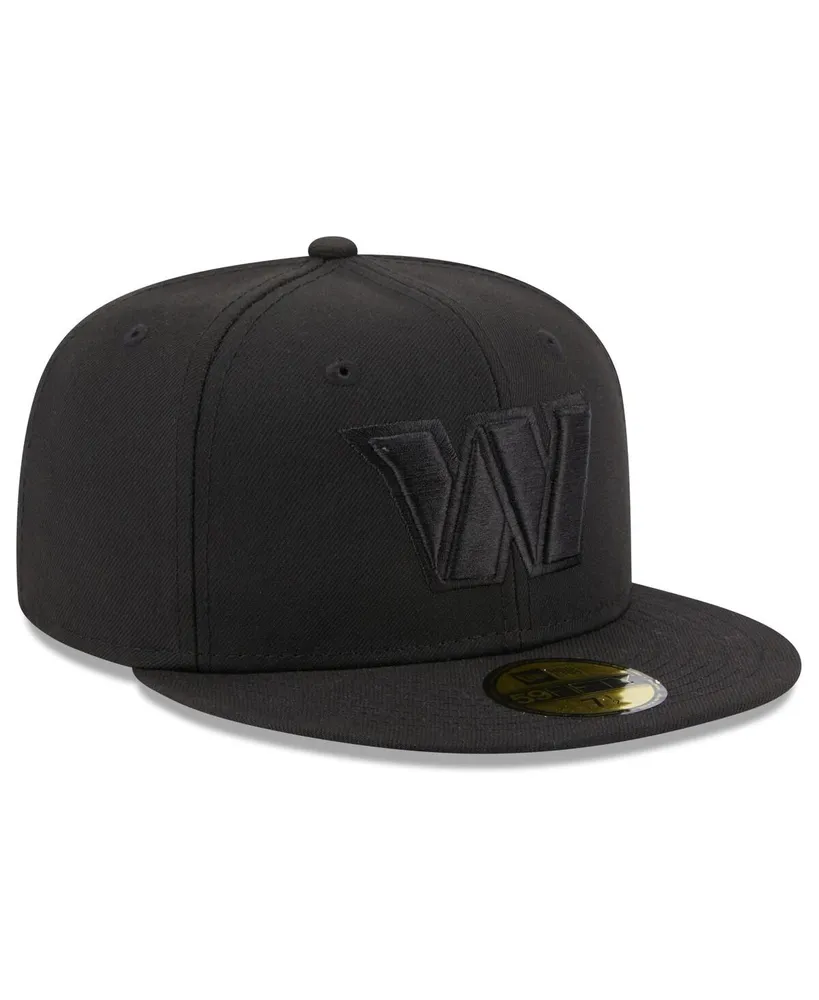 Men's New Era Washington Commanders Black on Alternate Logo 59FIFTY Fitted Hat