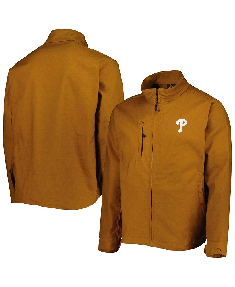 Men's Dunbrooke Tan Philadelphia Phillies Journey Tri-Blend Full-Zip Jacket