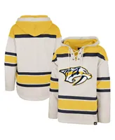 Men's '47 Brand Oatmeal Nashville Predators Rockaway Lace-Up Pullover Hoodie