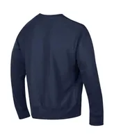 Men's Champion Navy West Virginia Mountaineers Big and Tall Reverse Weave Fleece Crewneck Pullover Sweatshirt