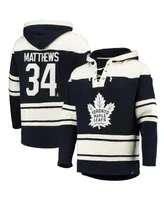 Men's '47 Brand Auston Matthews Blue Toronto Maple Leafs Player Name and Number Lacer Pullover Hoodie