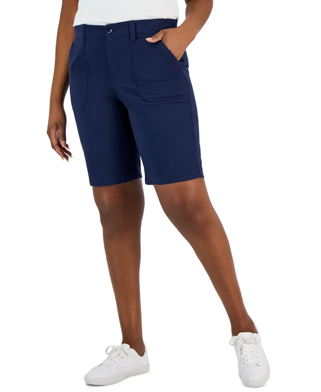 Karen Scott Women's Mid Rise Stretch-Waist Shorts, Created for Macy's