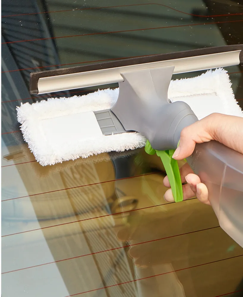 True & Tidy Glass Cleaner Spray Bottle with Built-in Squeegee