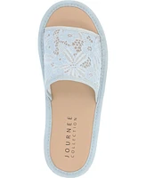 Journee Collection Women's Eniola Lace Flat Slide Sandals