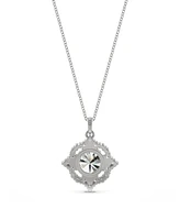 Charles & Colvard Moissanite Halo Pendant Necklace (1 3/8 ct. t.w. Diamond Equivalent) in 14k White Gold