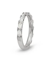 Charles & Colvard Moissanite Emerald Cut Wedding Band ( / ct. t.w. Diamond Equivalent) Sterling Silver