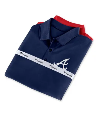 Men's Fanatics Navy, Red Atlanta Braves Polo Shirt Combo Set