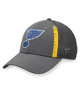 Men's Fanatics Charcoal St. Louis Blues Authentic Pro Home Ice Trucker Snapback Hat