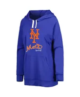 Women's Touch Royal New York Mets Pre-Game Raglan Pullover Hoodie