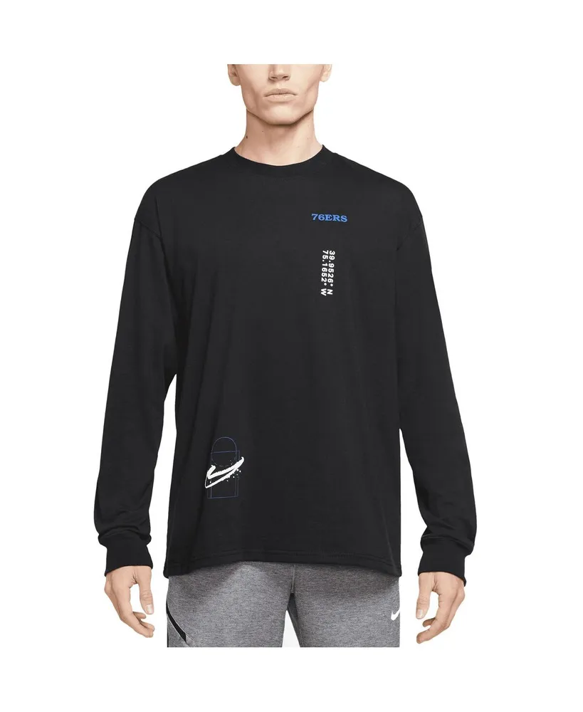 Men's Nike Black Philadelphia 76ers Courtside Established City Max90 Long Sleeve T-shirt