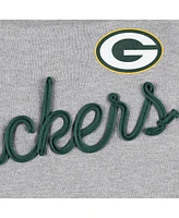 Women's Touch Heathered Gray, Green Bay Packers Outfield Deep V-Back Pullover Sweatshirt