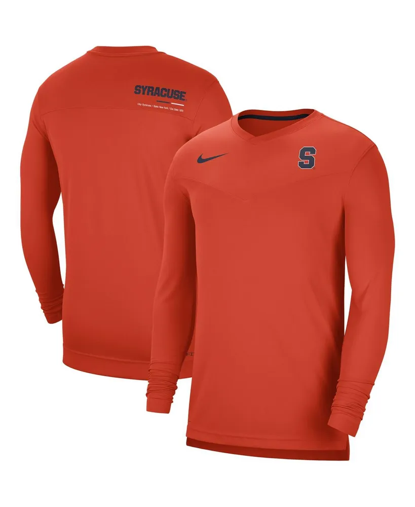 Men's Nike Orange Syracuse Orange 2022 Coach Performance Long Sleeve V-Neck T-shirt